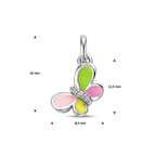 Anhänger Schmetterling Zirkonia Emaille Silber rhodiniert