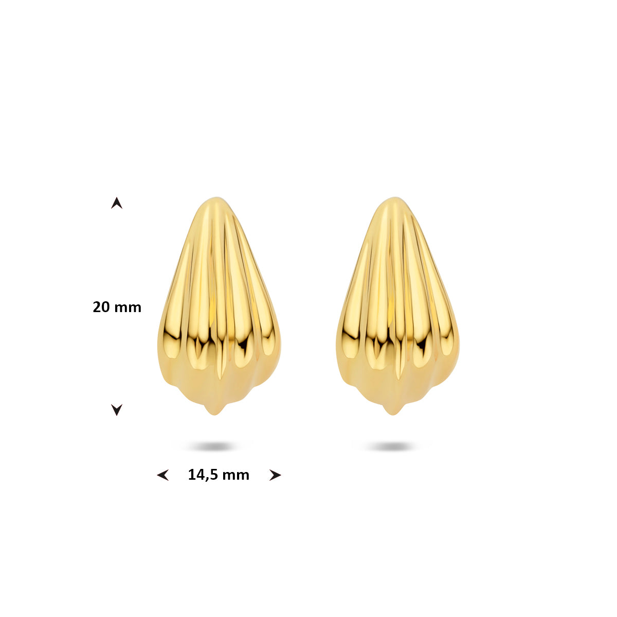 Steckerohrringe 20 mm 1 Mikron vergoldet (gelb)