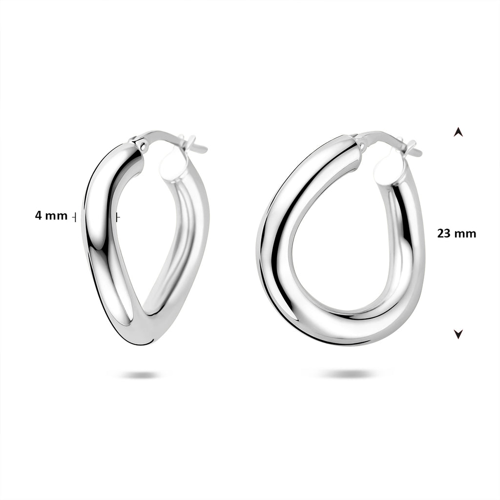 oorringen 23 mm zilver gerhodineerd