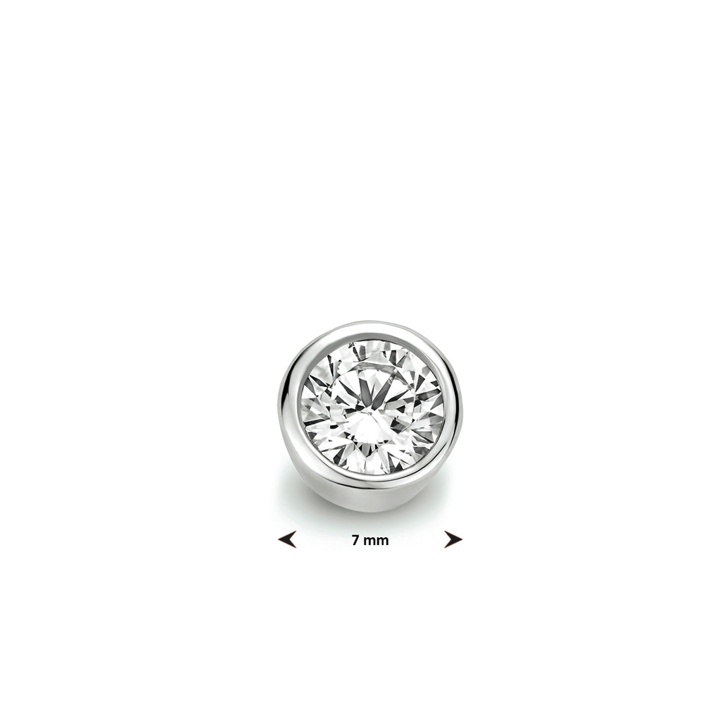 hanger zirkonia zilver gerhodineerd - rond