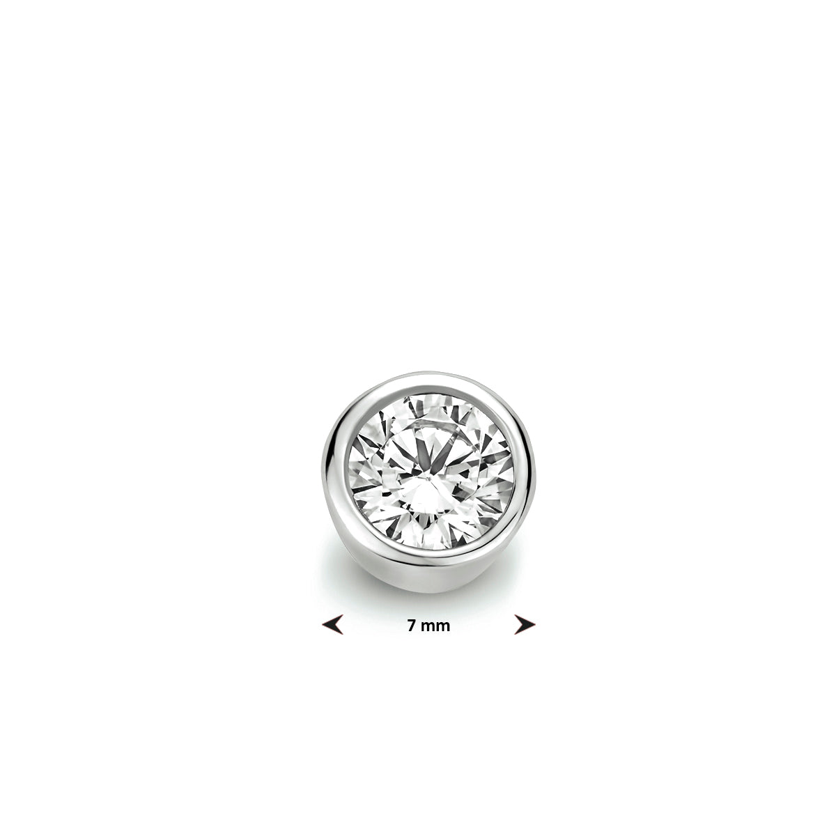 hanger zirkonia zilver gerhodineerd - rond
