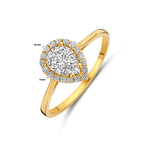 Ring Zirkonia Halo 14K Gelbgold