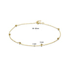 enkelbandje bolletjes 1,0 mm 14K geelgoud