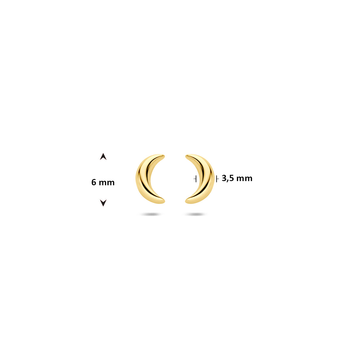 Ohrstecker Mond 6 mm 14K Gelbgold