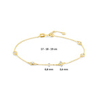 Armband Zirkonia 17 - 18 - 19 cm 14K Gelbgold