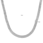 Pantherkette 8 mm 43 cm silber rhodiniert