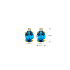Ohrstecker London Blue Topas und Diamant 0,04 ct (2x 0,02 ct) H SI 14 K Gelbgold