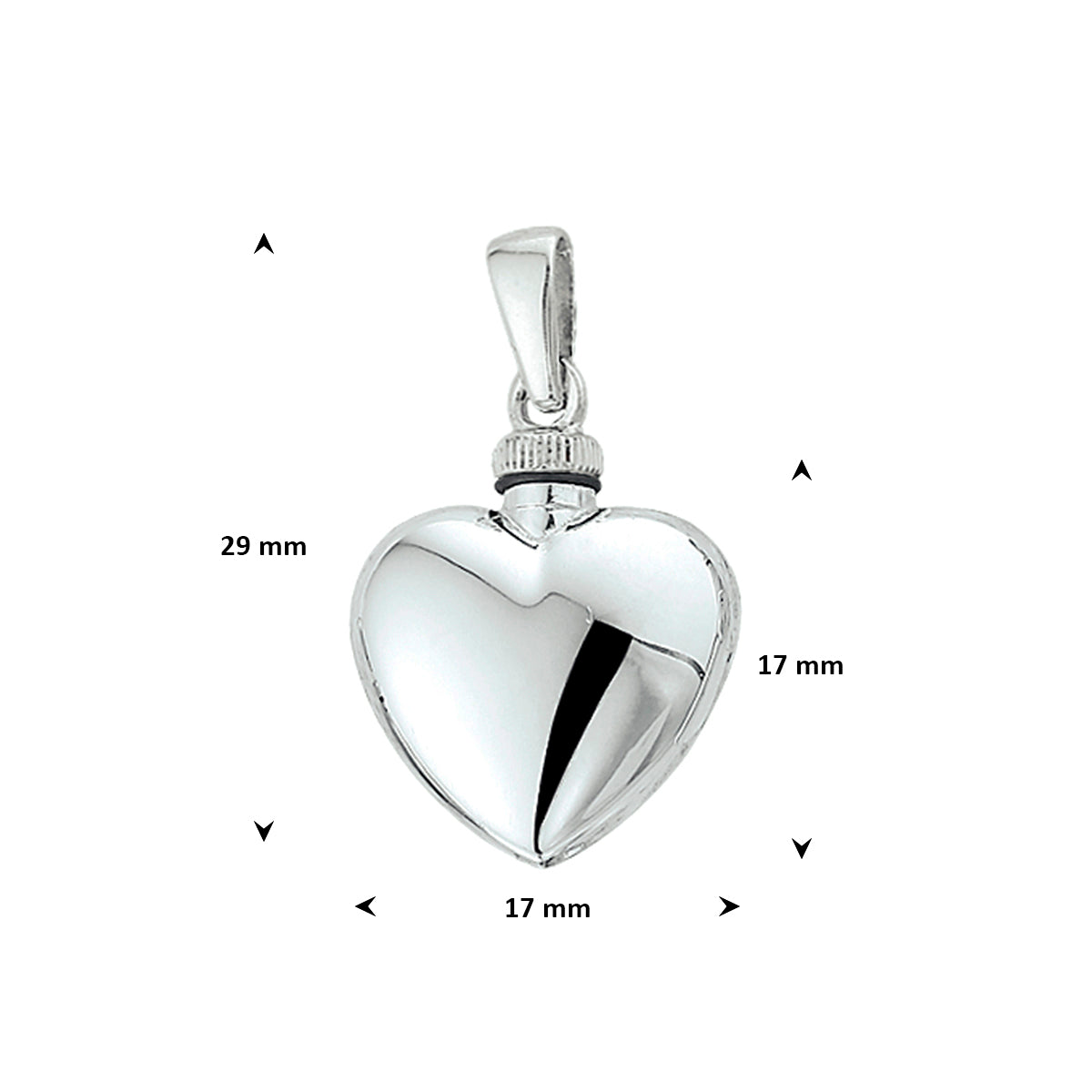 urnhanger hart 17 mm zilver gerhodineerd