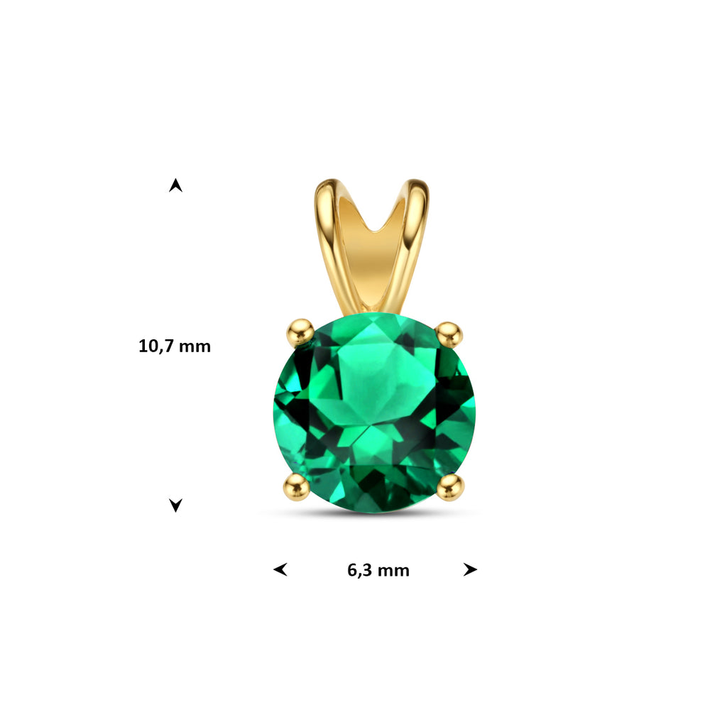 Anhänger grüner Achat 14K Gelbgold