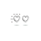 oorknoppen hart zilver gerhodineerd