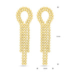 Ohrringe diamantiert 72 mm 1 Mikron Silber vergoldet (gelb)