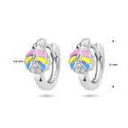 klapoorringen lieveheersbeestje zirkonia emaille zilver gerhodineerd