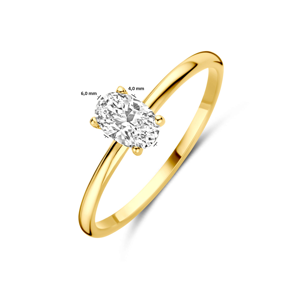 ring zirkonia 14K geelgoud