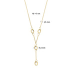 y-collier 42 + 3 cm 14K geelgoud