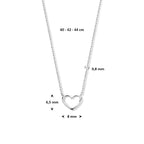 Halskette Herz 40 - 42 - 44 cm 14K Weißgold