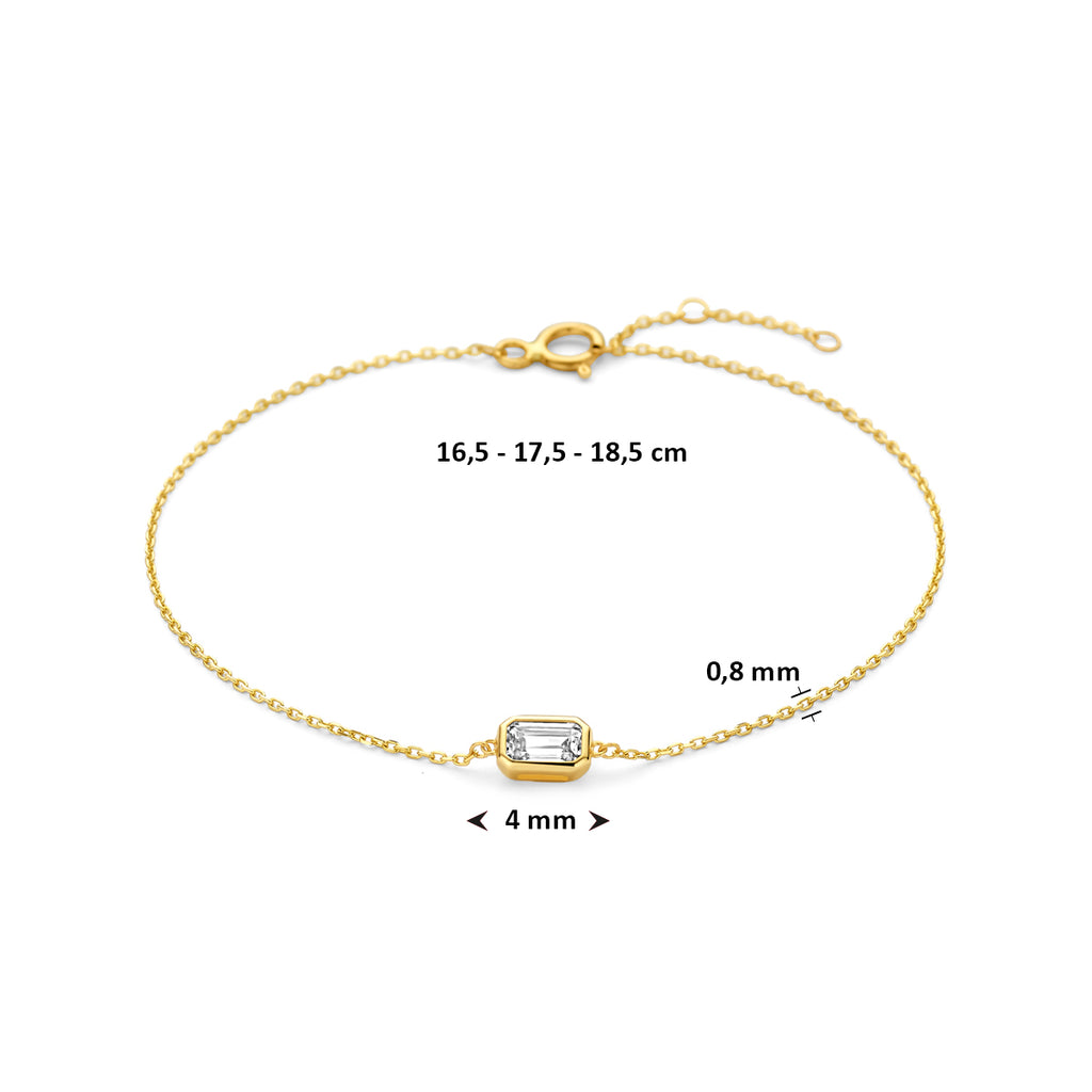 Armband Zirkonia 16,5 - 17,5 - 18,5 cm 14K Gelbgold