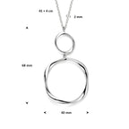 collier gedraaid 41 + 4 cm zilver gerhodineerd