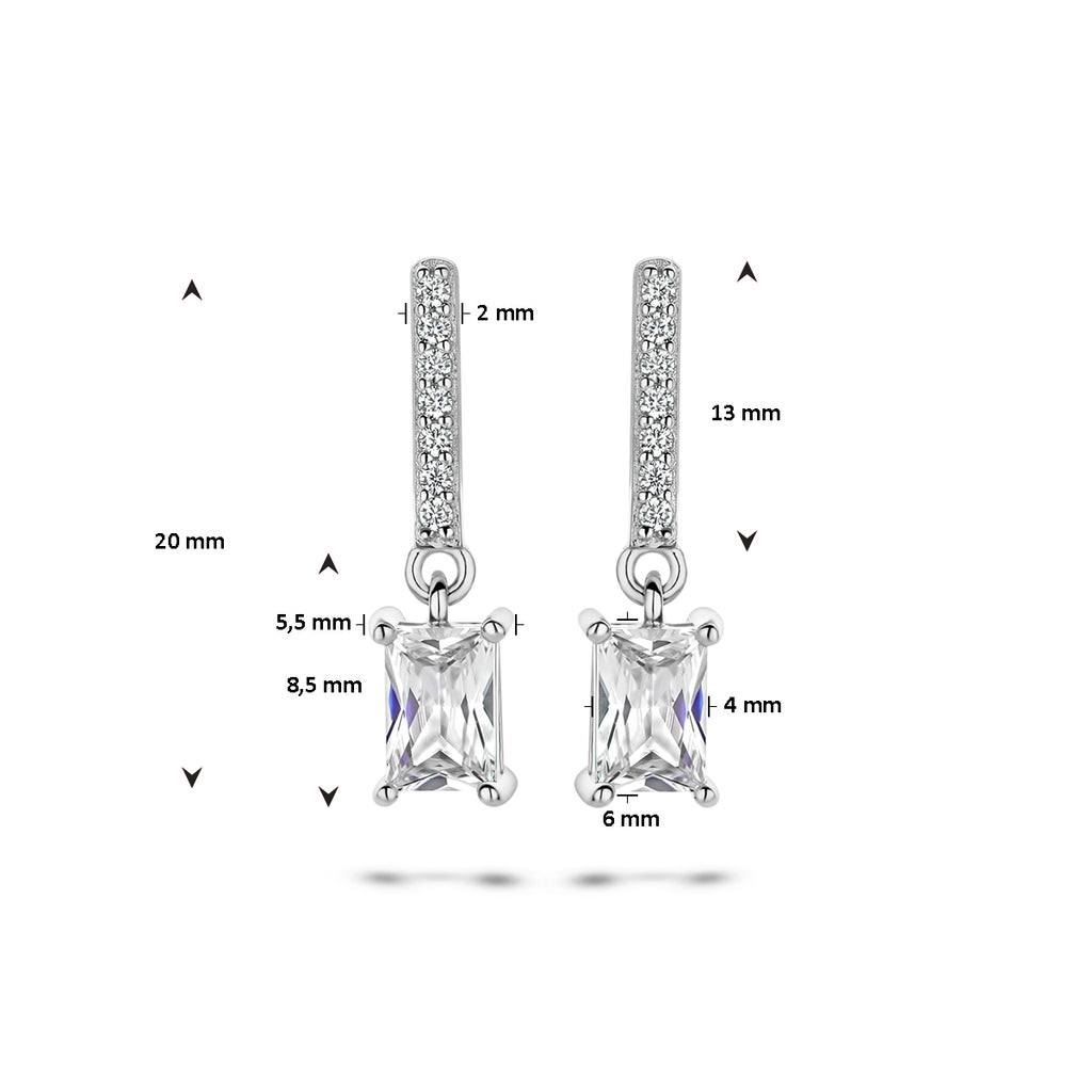 Ohrringe Zirkonia Silber rhodiniert
