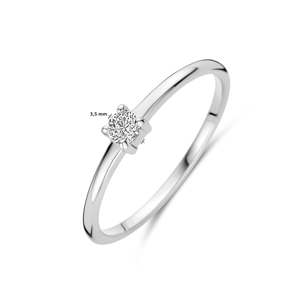 Ring Zirkonia Silber rhodiniert
