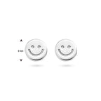 Ohrstecker Smiley Silber rhodiniert