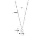collier hart slot 42 cm zilver gerhodineerd