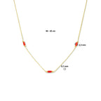 Korallenkette 40 - 42 cm 14K Gelbgold