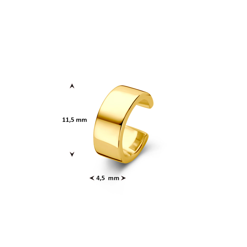ear cuff 11,5 mm 1 micron zilver verguld (geel)