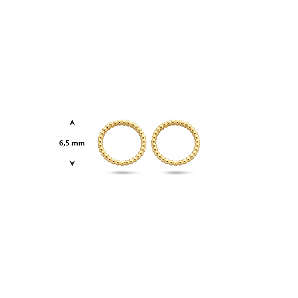 Ohrstecker rund 6,5 mm 14 K Gelbgold