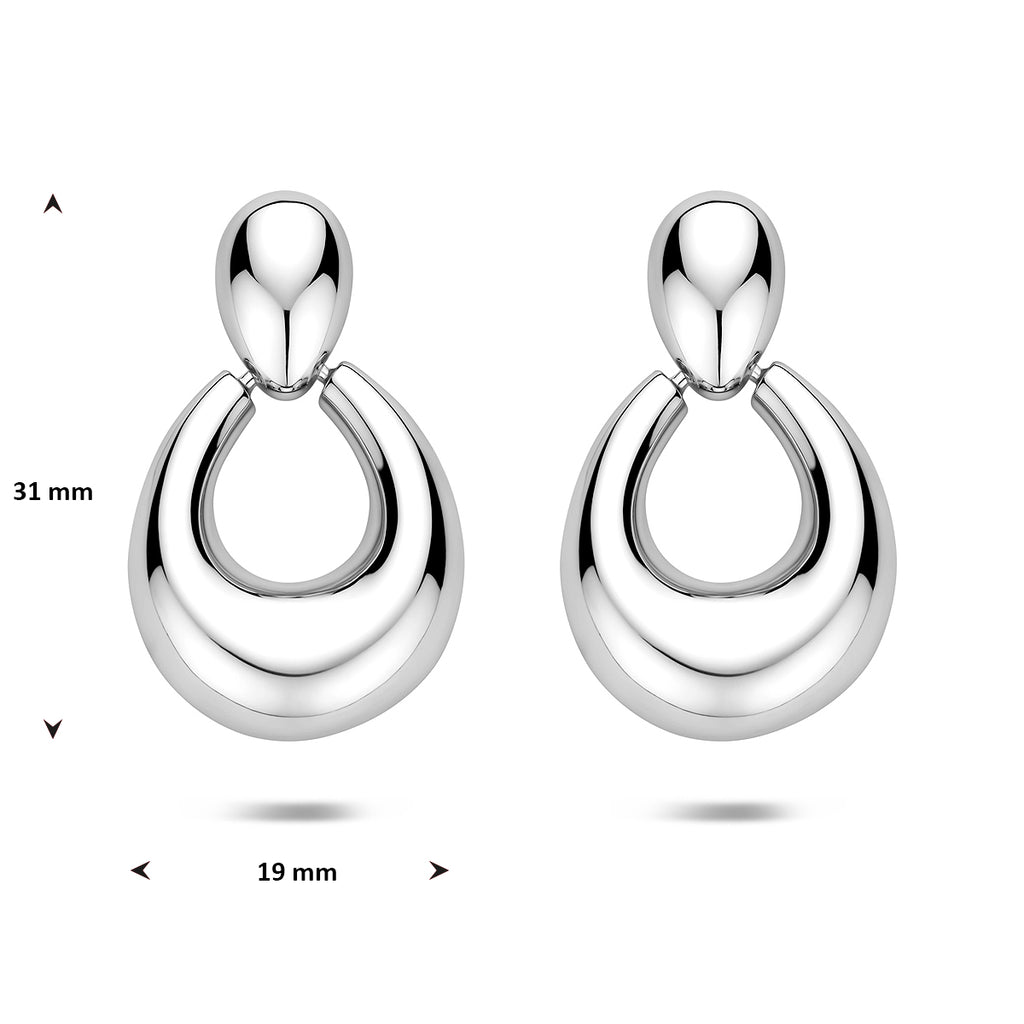 oorhangers 31 mm zilver gerhodineerd