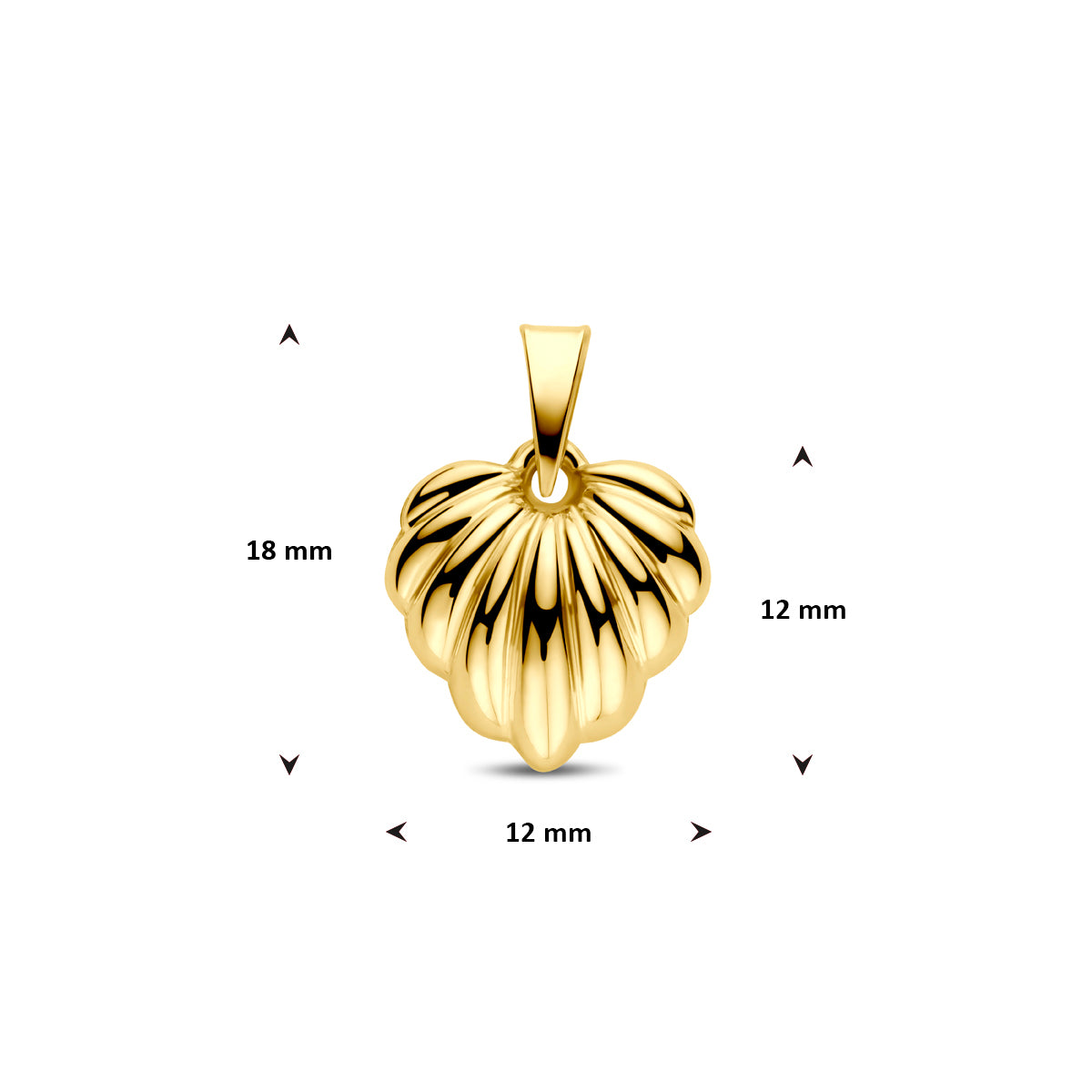 hanger hartje 18 mm 14K geelgoud