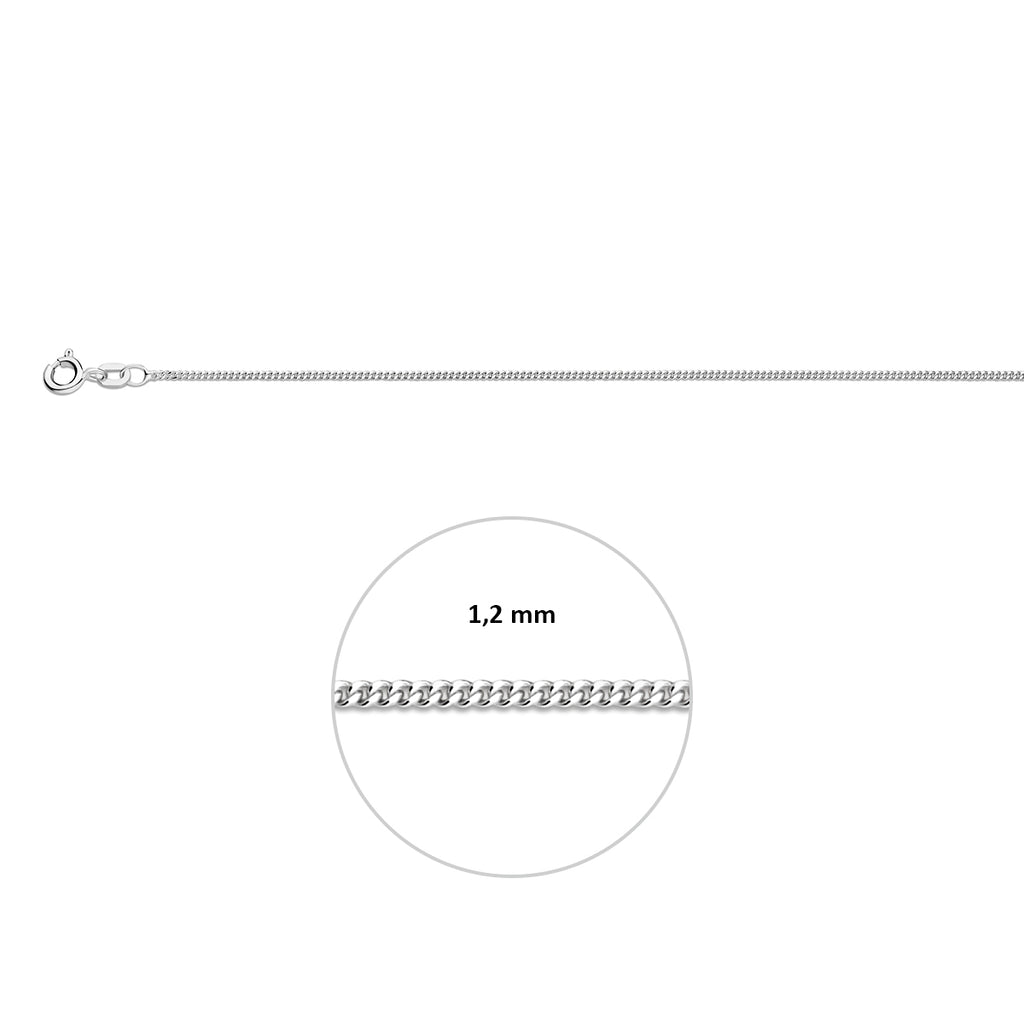 gourmette 1,2 mm zilver wit