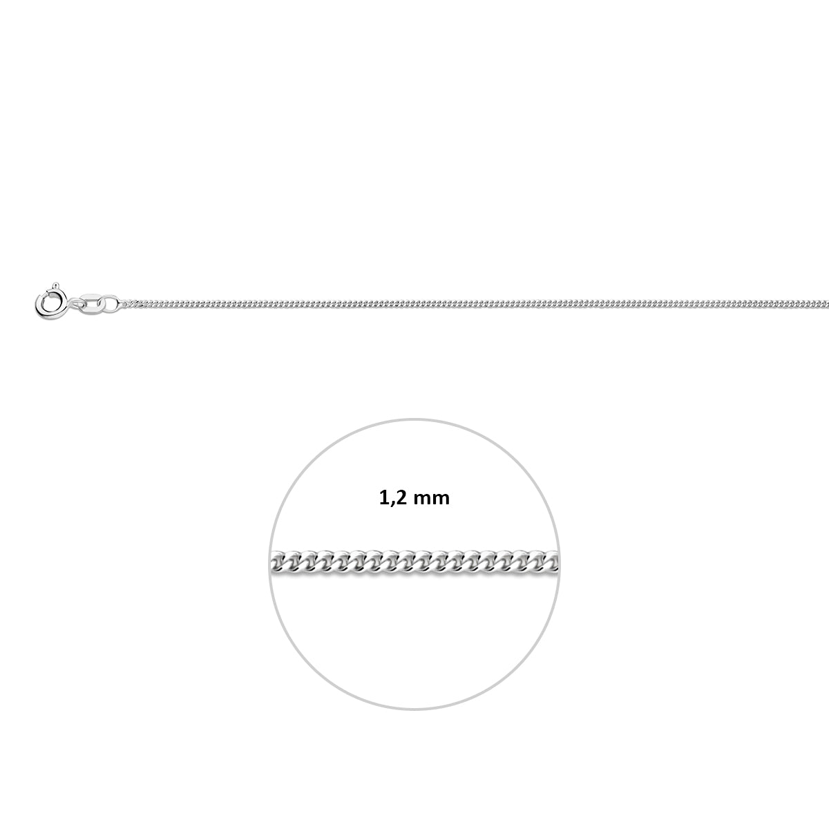 gourmette 1,2 mm zilver wit