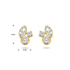 oorknoppen zirkonia 14K geelgoud