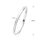 bangle dop 5 mm ovale buis zilver wit