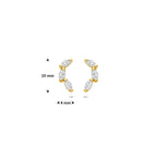 9k oorknoppen zirkonia 10 mm 9K geel