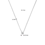 Halskette mit Geburtsstein Zirkonia 41 + 4 cm Silber rhodiniert