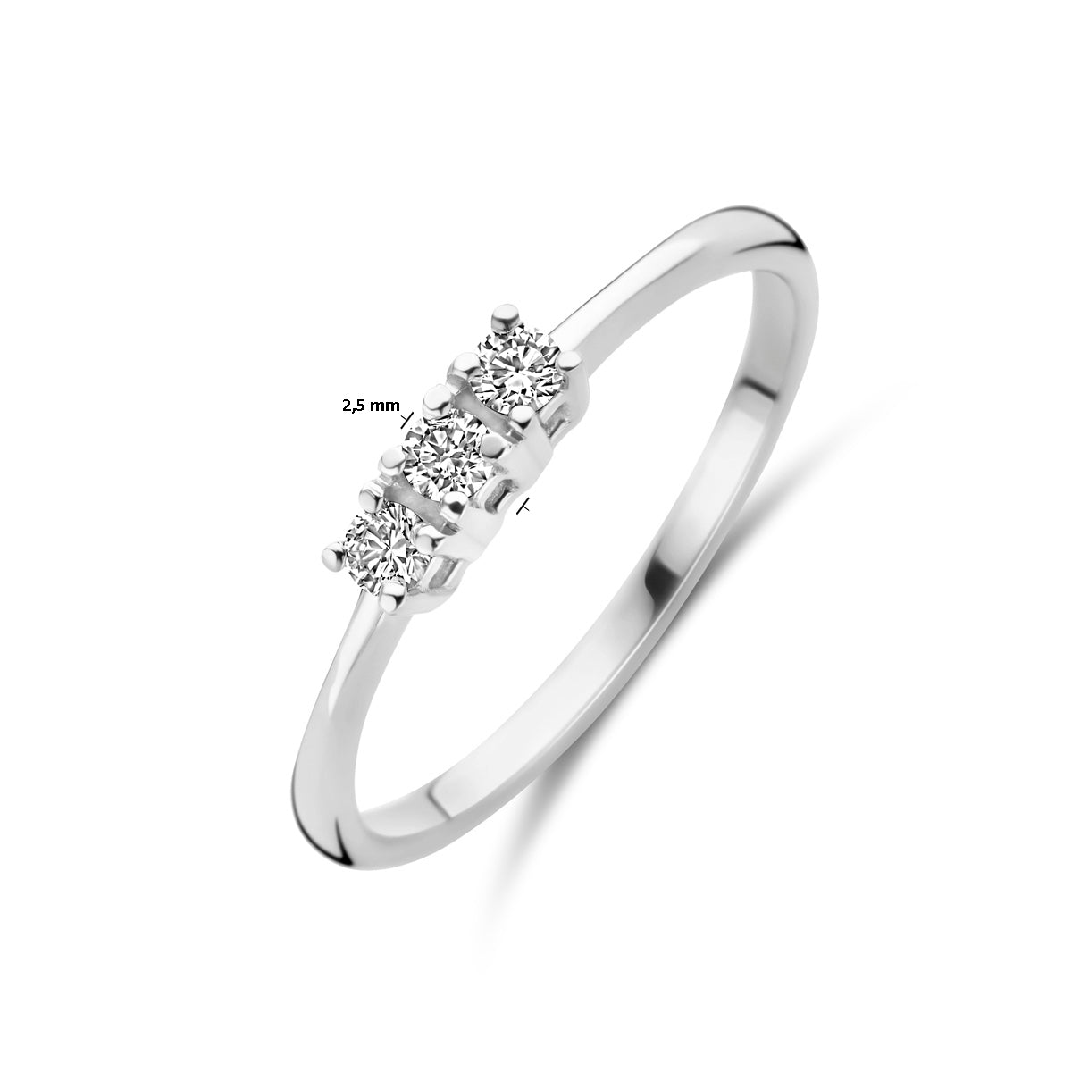 ring diamant 0.12ct h si 18K witgoud