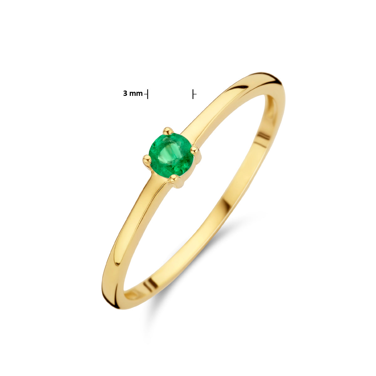 ring met geboortesteen smaragd mei 14K geelgoud