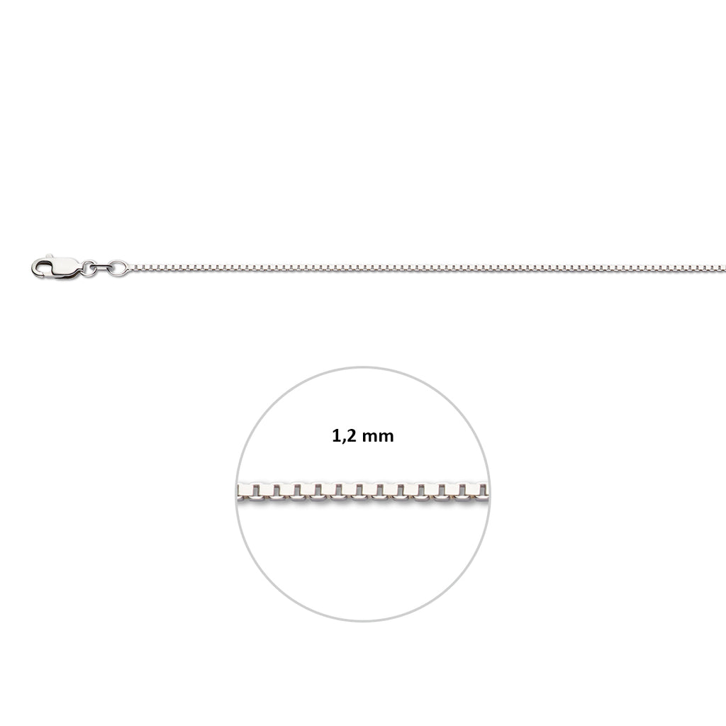 Venezianerkette 1,2 mm Silber rhodiniert