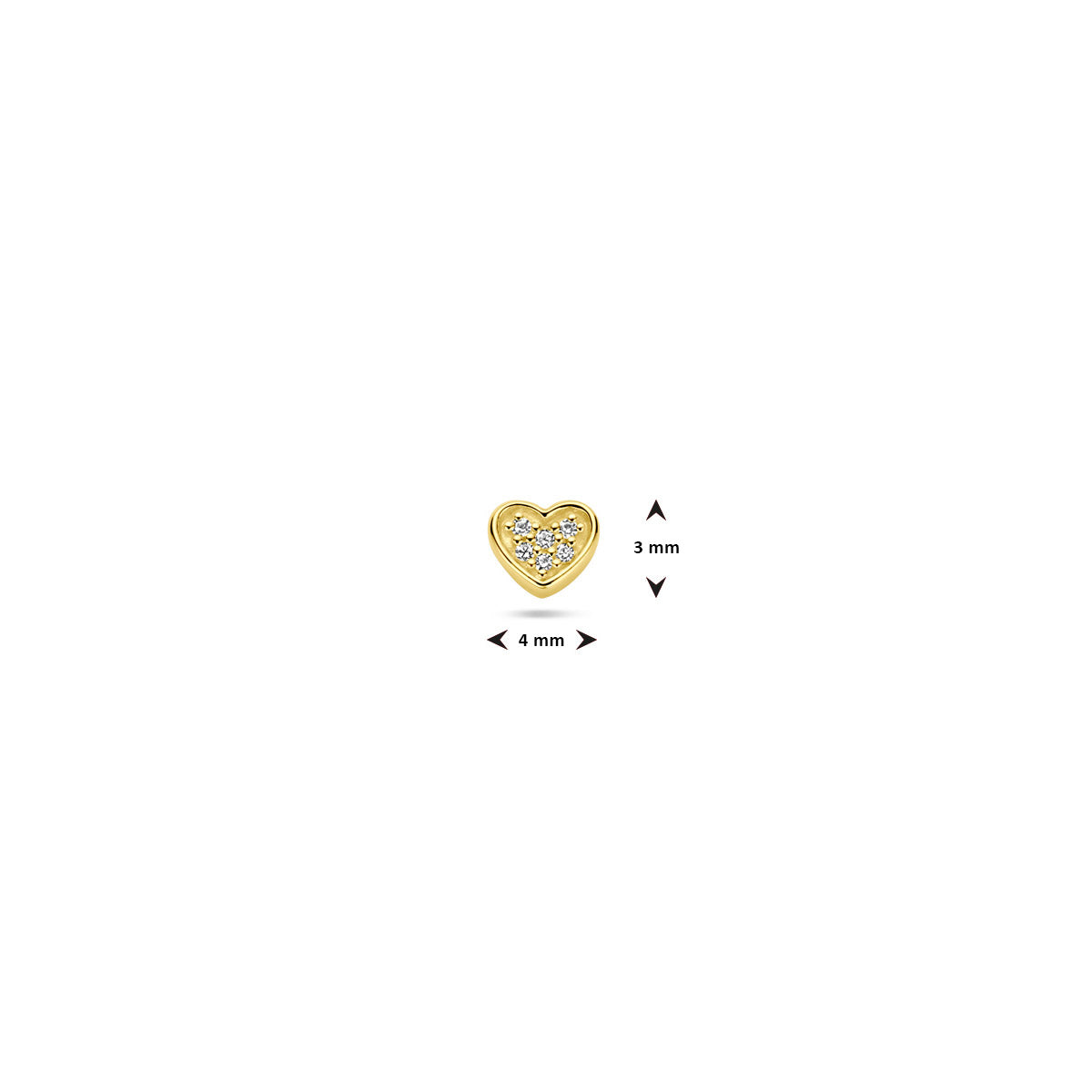 Ohrstecker Herzdiamant 0,01 ct h SI pro Stück 14K Gelbgold
