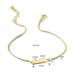 graveerarmband plaat 3,5 mm 16 + 3 cm 14K geelgoud