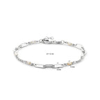 armband parels 18 + 2 cm zilver gerhodineerd