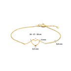 Armband Herz 16 - 17 - 18 cm 14K Gelbgold