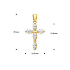 hanger kruis zirkonia 14,5 mm 14K geelgoud