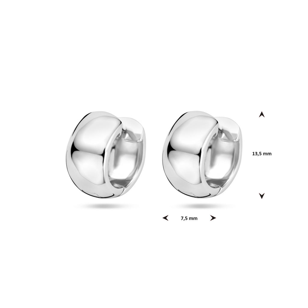 Klappcreolen 13,5 mm Silber rhodiniert