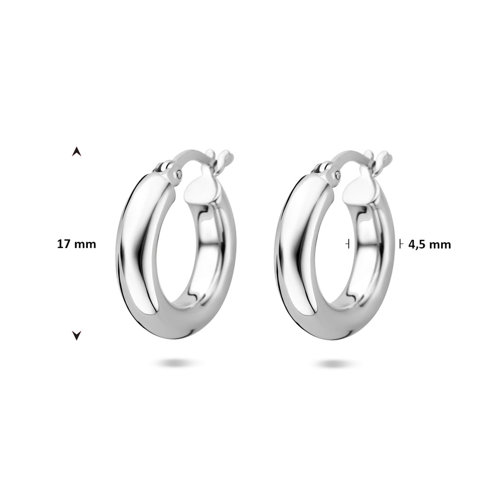 oorringen 17 mm zilver gerhodineerd