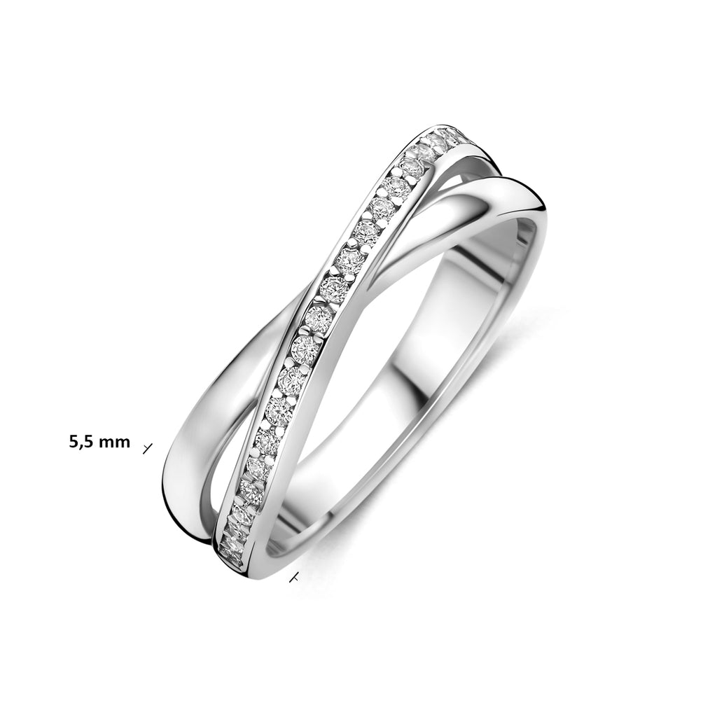 ring zirkonia zilver gerhodineerd