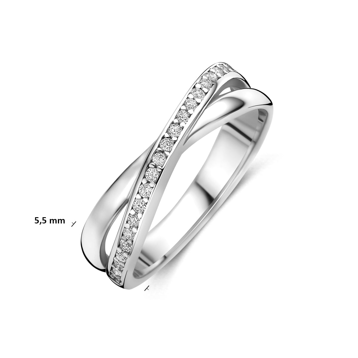 ring zirkonia zilver gerhodineerd