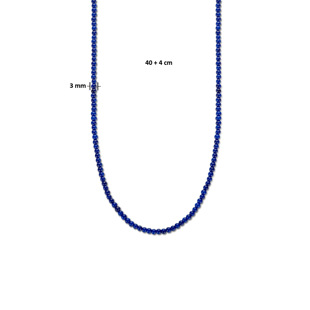 collier 3,0 mm 40 + 4 cm zilver gerhodineerd