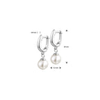 klapoorringen parel 24 mm zilver gerhodineerd